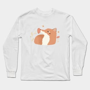 Fox smelling flowers Long Sleeve T-Shirt